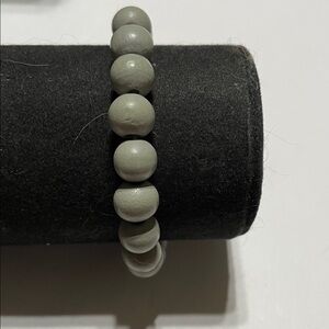 Gray Beaded Stretch Bracelet